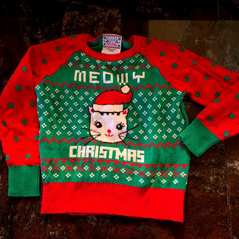 Well Worn, Holiday Sweater, Cat Design, Size 18 Month